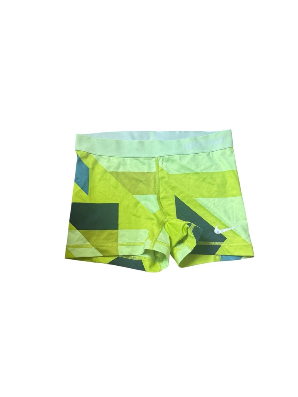 Nike Women's Neon Lime Geo Bike Shorts